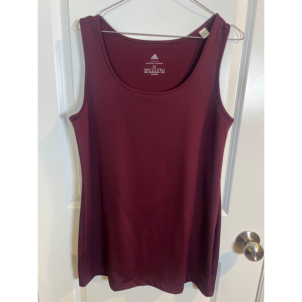 Adidas Womens Tank Top Universal Standard Maroon 1X
